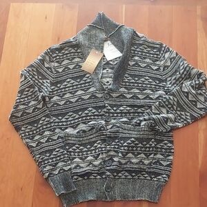 Men's Geometric Knit Cardigan